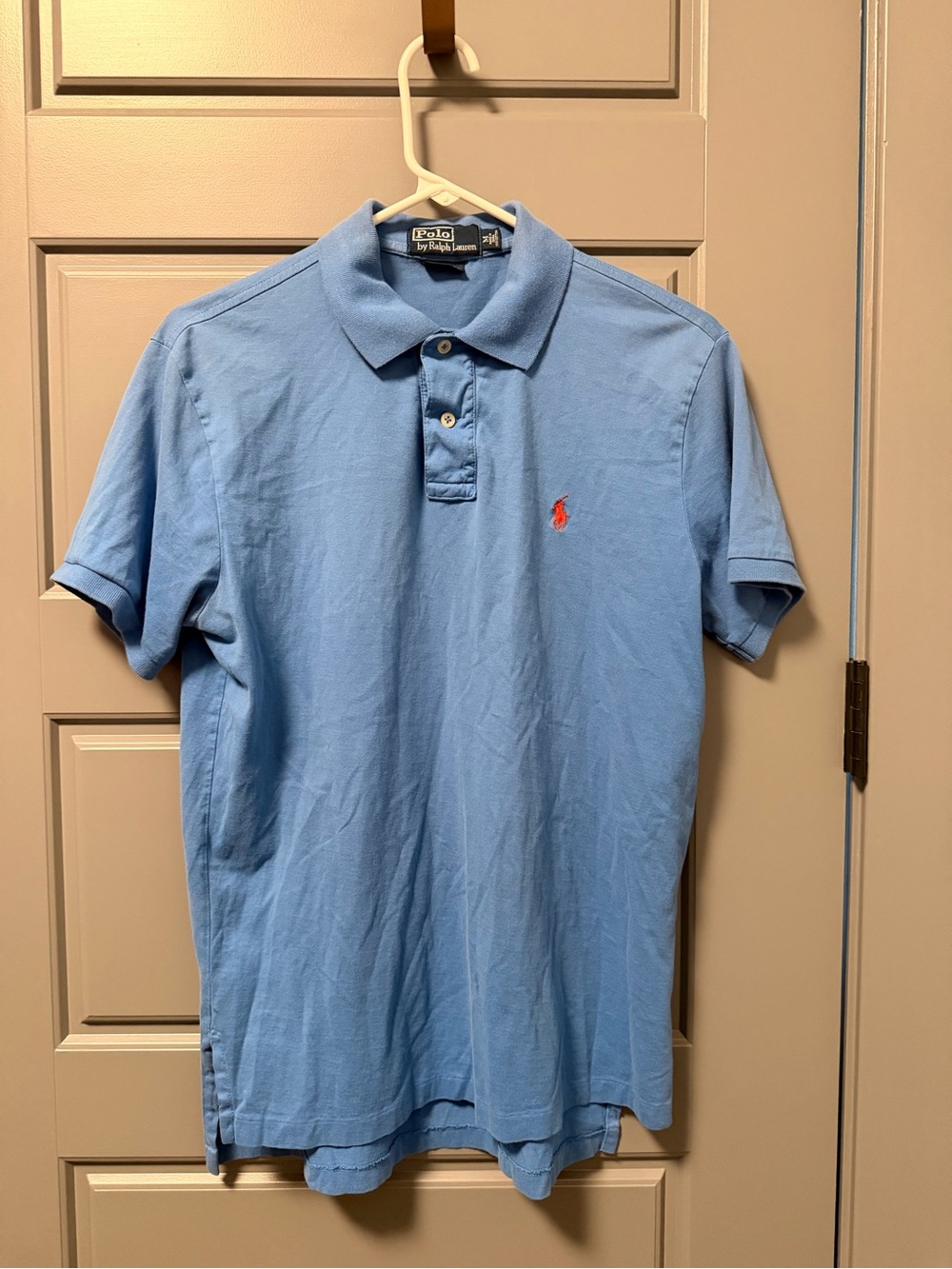Polo by Ralph Lauren Custom Fit Men’s Light Blue Cotton Polo Shirt MEDIUM